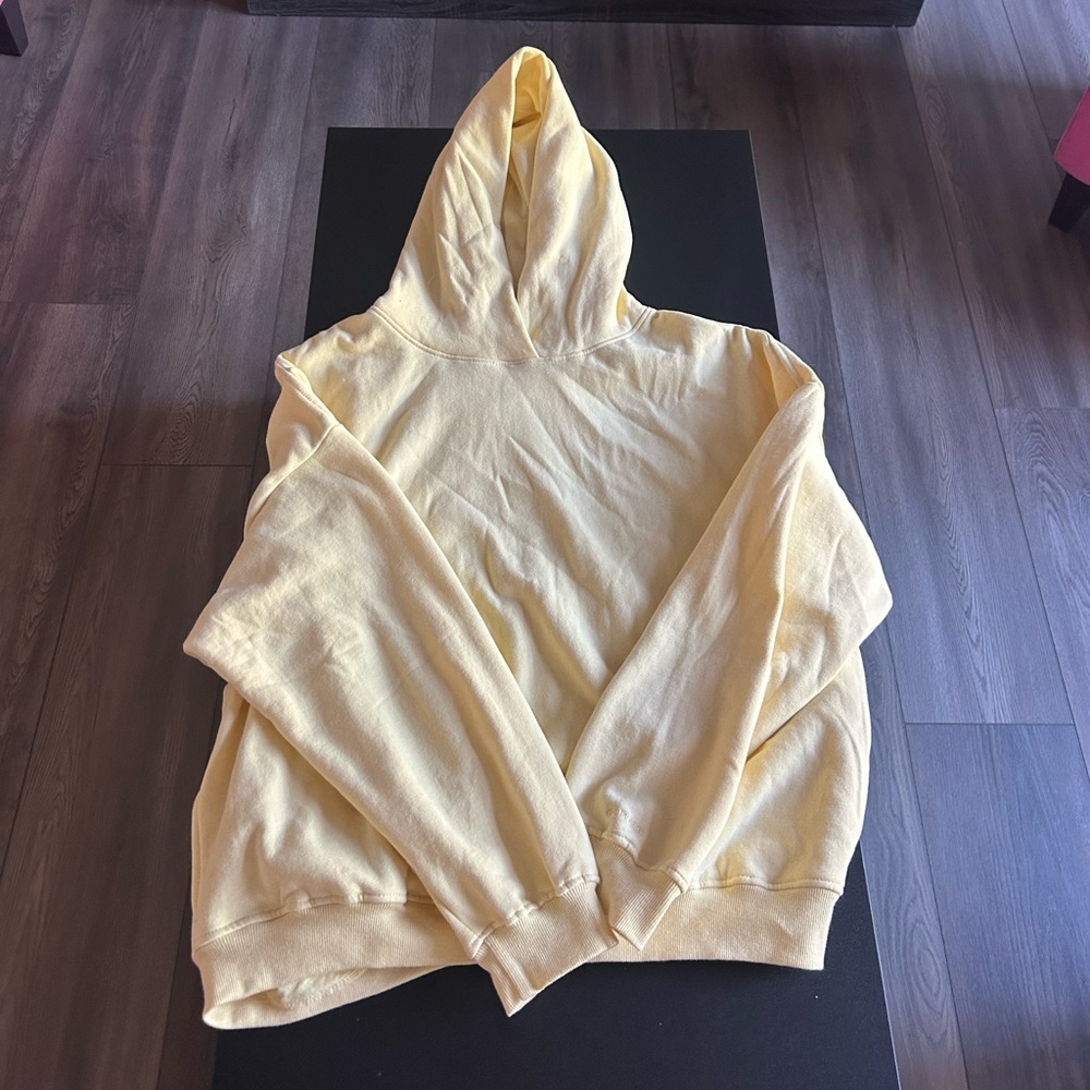 Garage pale yellow fleece hoodie